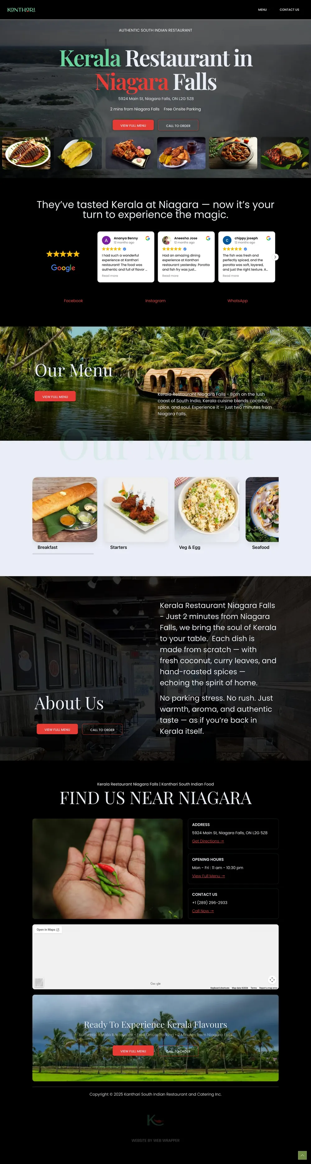 Kanthari, Kerala restaurant on desktop