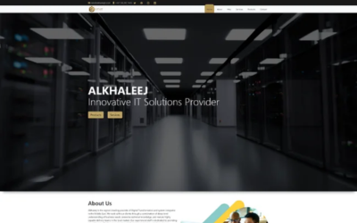 Hero section screenshot of Alkhaleejtr, a website offering innovative IT solutions for digital transformation, designed for the D ubai market.