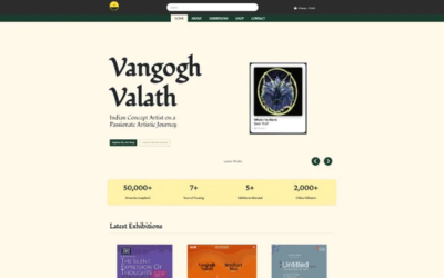 Hero section screenshot of Van Gogh Valath, a custom website displaying captivating concept art and creative works